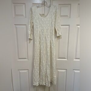 Vintage All That Jazz Lace Romper Jumpsuit Ivory Lace Prairie Cottagecore size 8